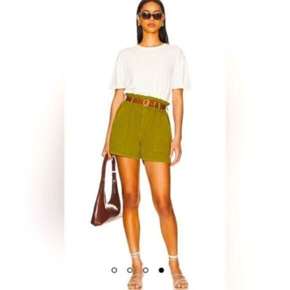 NWT Blank NYC Women’s Paperbag High Waist Elastic Short Olive Green - Size Small